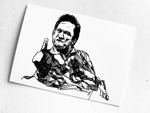 Mountain Portrait Print - Johnny Cash