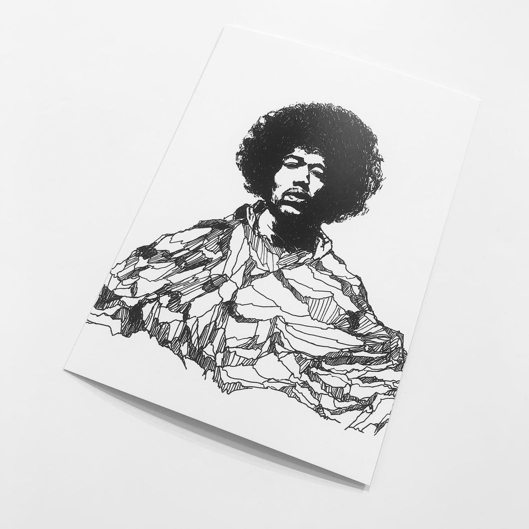 Mountain Portrait Print - Jimi Hendrix