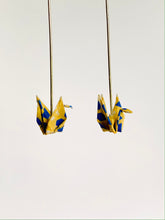 Load image into Gallery viewer, Blue &amp; Yellow Crane Earrings