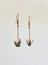 Load image into Gallery viewer, Yellow and Blue Crane Earrings
