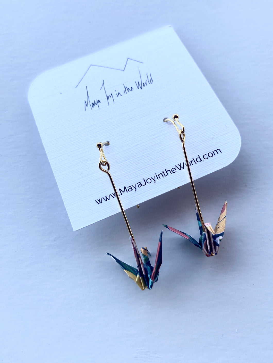 Dark Multi Color Crane Earrings
