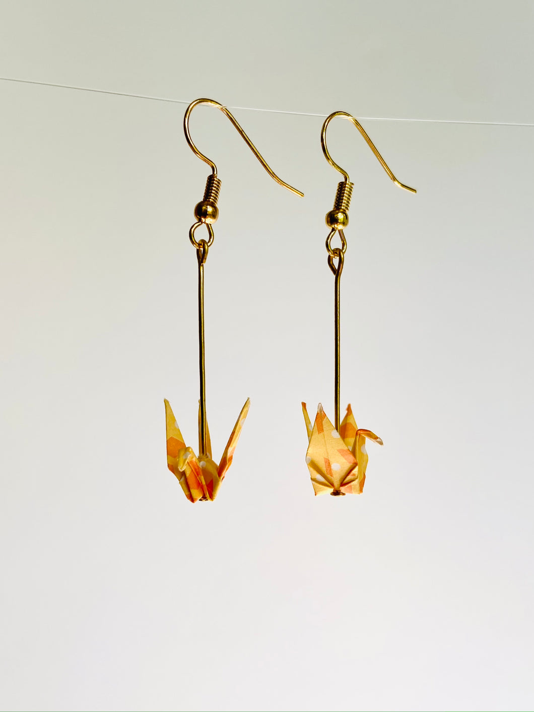 Orange Crane Earrings