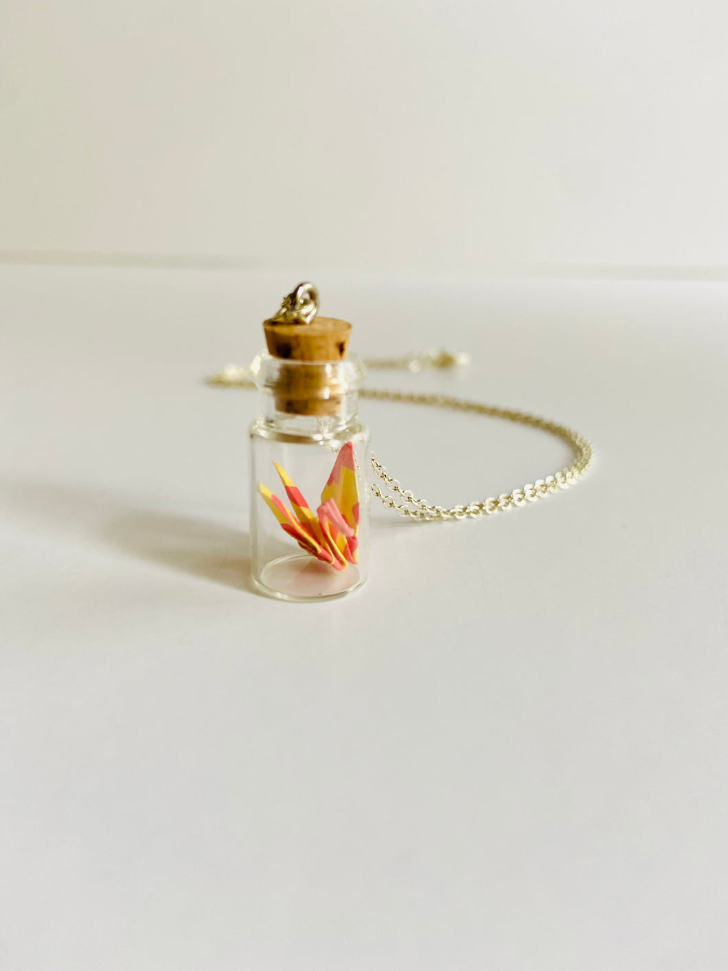 Pink and Yellow Crane Necklaces