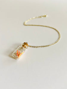 Pink and Yellow Crane Necklaces