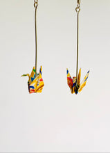 Load image into Gallery viewer, Yellow Multi Color Crane Earrings