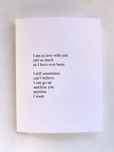 Poetry Card - "I Am In Love With You"
