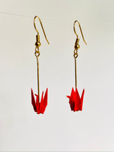 Load image into Gallery viewer, Red Crane Earrings