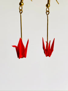 Red Crane Earrings