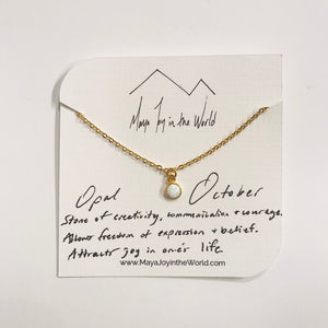 Birthstone Necklaces - October - Opal