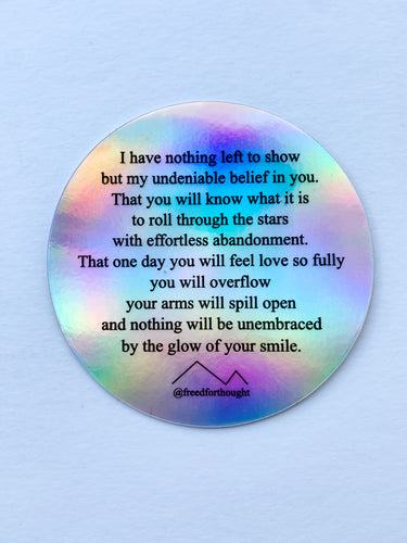 Holographic Poetry Sticker - 