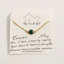 Load image into Gallery viewer, Birthstone Necklaces - May - Emerald