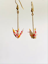 Load image into Gallery viewer, Red and Pink Color Crane Earrings