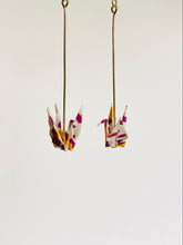 Load image into Gallery viewer, Purple &amp; Orange Crane Earrings