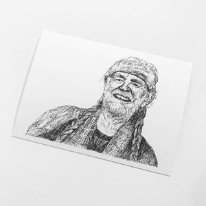 Mountain Portrait Print - Willie Nelson