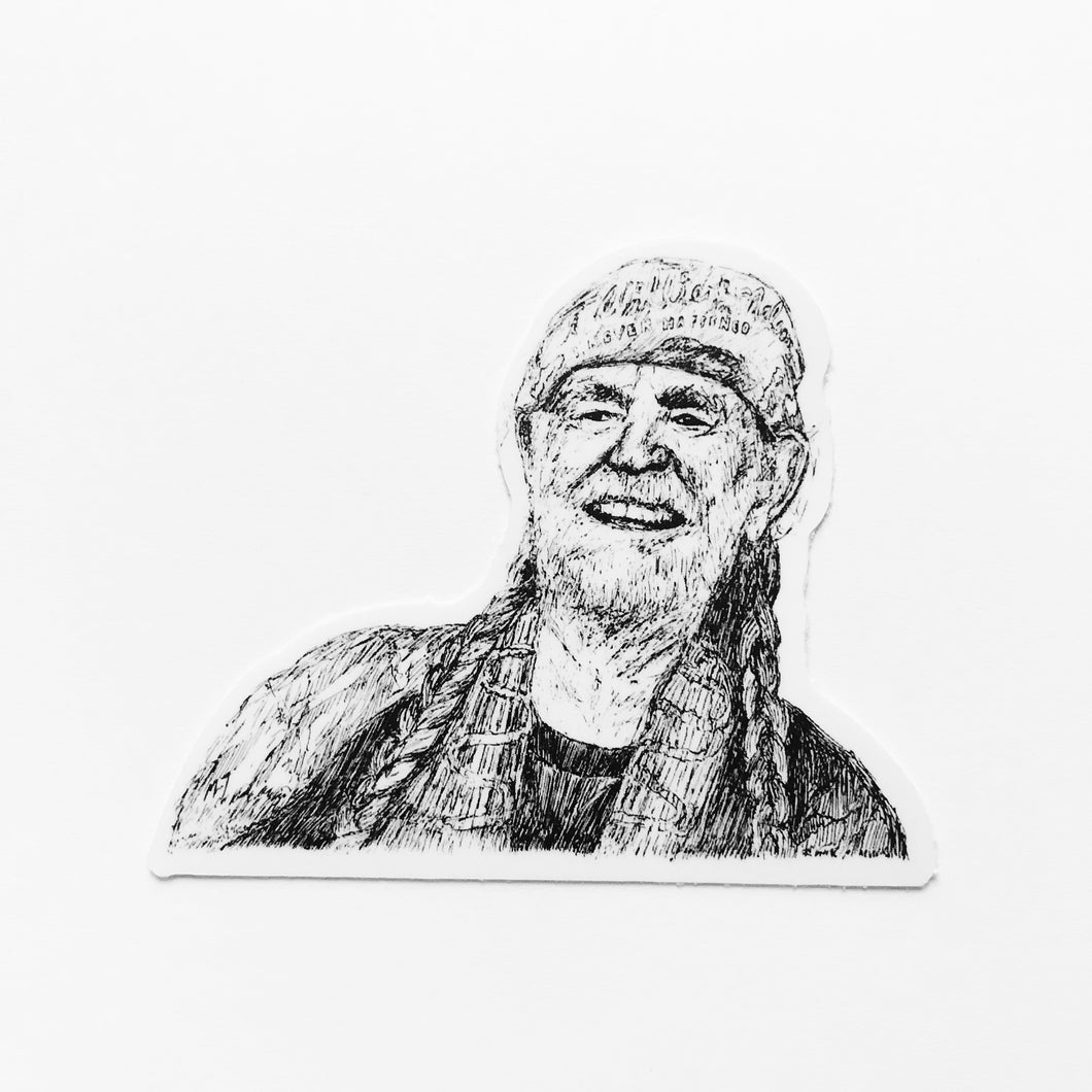 Mountain Portrait Sticker - Willie Nelson