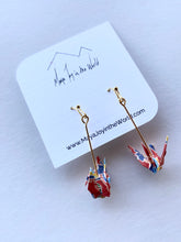 Load image into Gallery viewer, Red Multi Color Crane Earrings