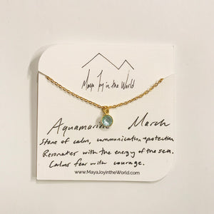 Birthstone Necklaces - March - Aquamarine