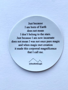 Poetry Sticker - "Just Because"