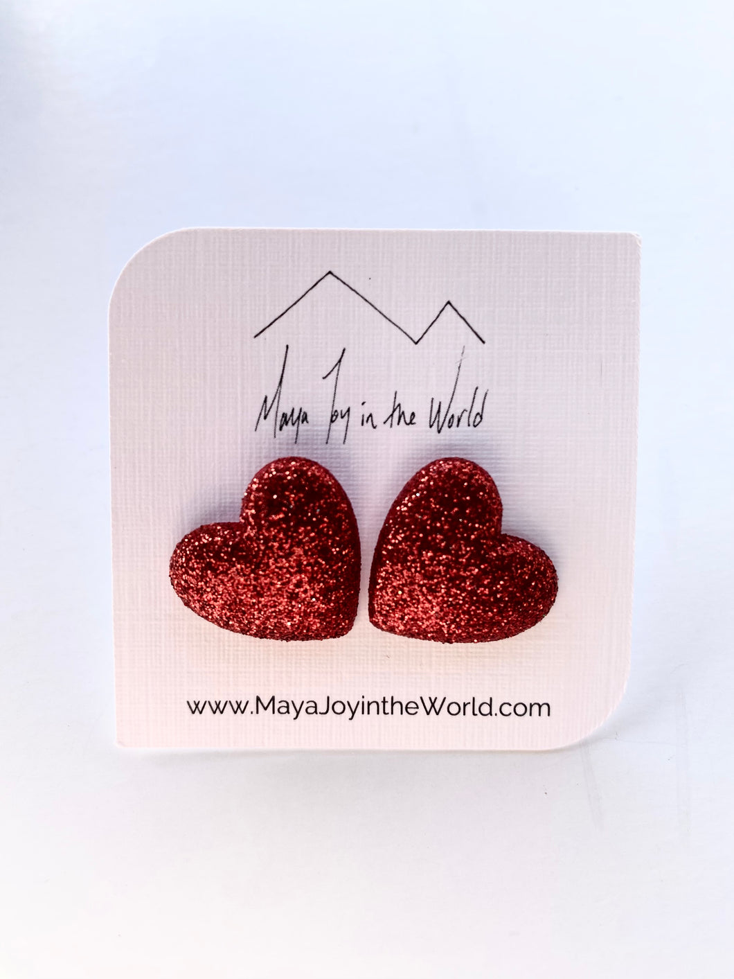Stud Earrings - Glitter Heart Studs