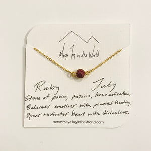 Birthstone Necklaces - July - Ruby