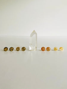 Stud Earrings - Neutrals with Gold Flecks