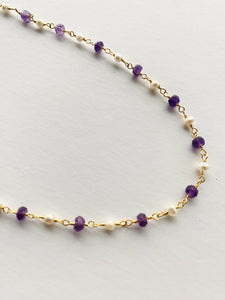 Gemstone Necklaces & Bracelets - Amethyst & Pearl