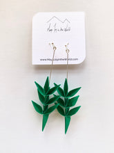 Load image into Gallery viewer, Green Spring Leaf Origami Earrings