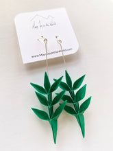 Load image into Gallery viewer, Green Spring Leaf Origami Earrings