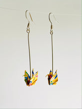 Load image into Gallery viewer, Yellow Multi Color Crane Earrings