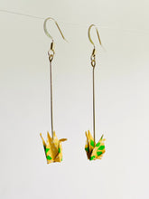 Load image into Gallery viewer, Yellow &amp; Green Crane Earrings