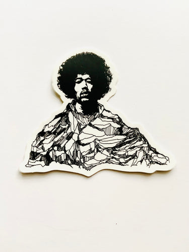 Mountain Portrait Sticker - Jimi Hendrix