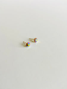 Stud Earrings - Mauve Disco Studs