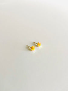 Stud Earrings - Peach Disco Studs