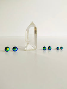 Stud Earrings - Blue Disco Studs