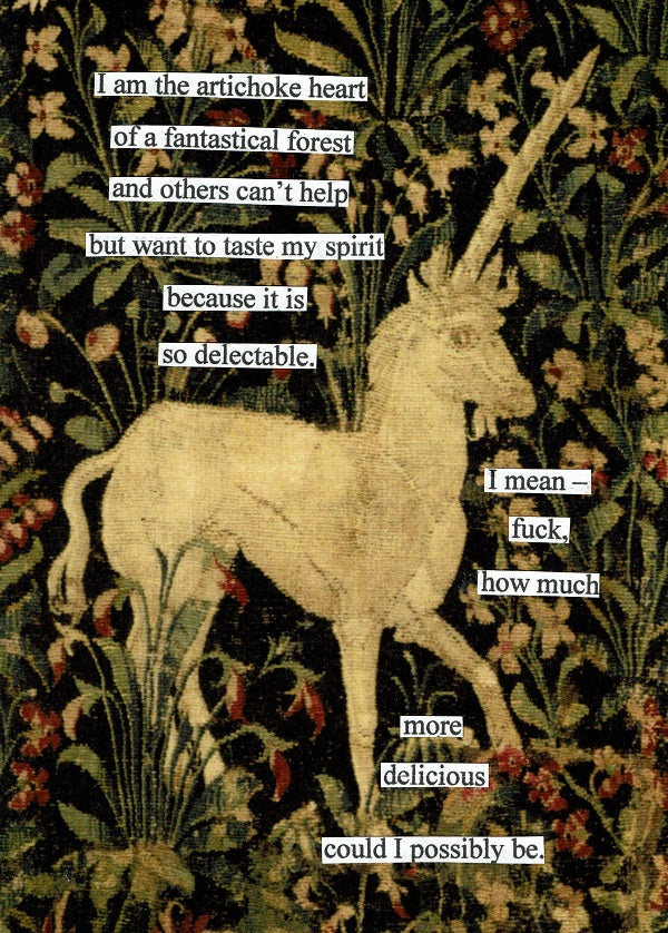 Original Poetry Collage Print - Artichoke Heart